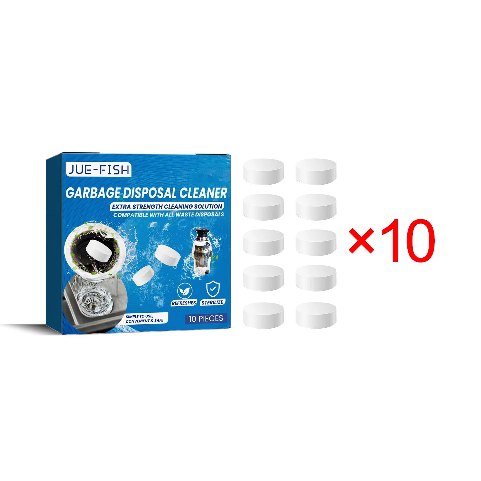 Jue-Fish Pipe Dredge Deodorant Tablet Remove Oil Stains Reduce Bad Odor Pipeline Unclogging Cleaning Sewer Drain Cleaner Tablets