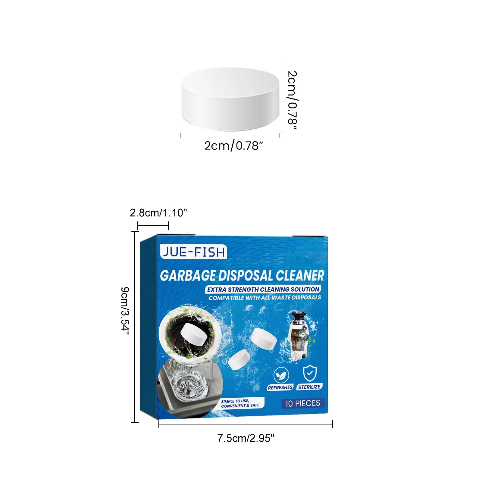 Jue-Fish Pipe Dredge Deodorant Tablet Remove Oil Stains Reduce Bad Odor Pipeline Unclogging Cleaning Sewer Drain Cleaner Tablets