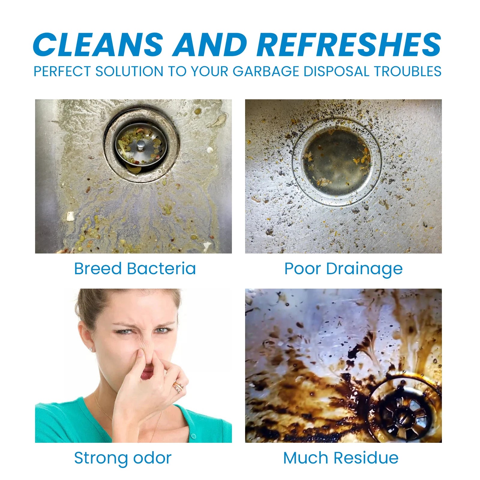 Jue-Fish Pipe Dredge Deodorant Tablet Remove Oil Stains Reduce Bad Odor Pipeline Unclogging Cleaning Sewer Drain Cleaner Tablets