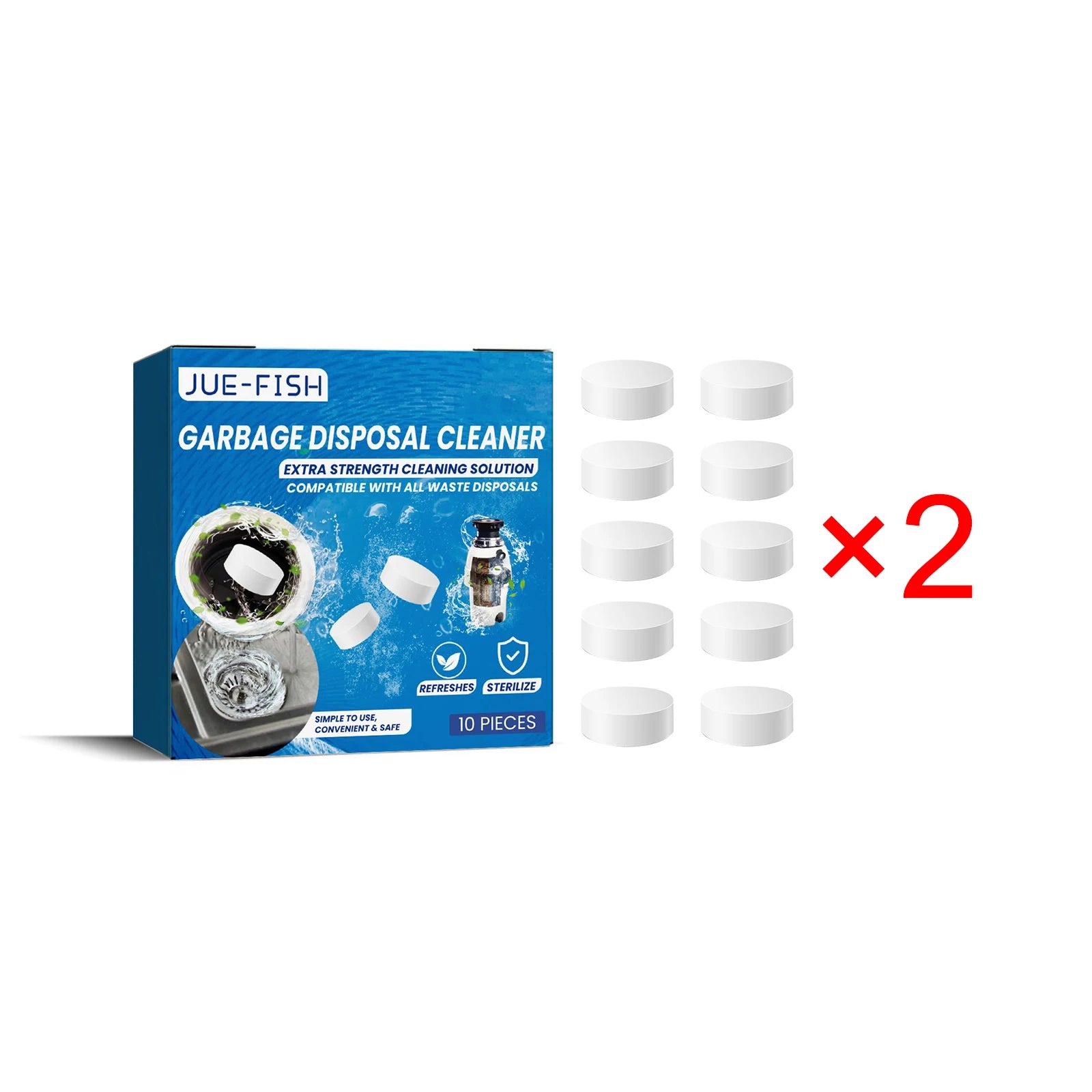 Jue-Fish Pipe Dredge Deodorant Tablet Remove Oil Stains Reduce Bad Odor Pipeline Unclogging Cleaning Sewer Drain Cleaner Tablets
