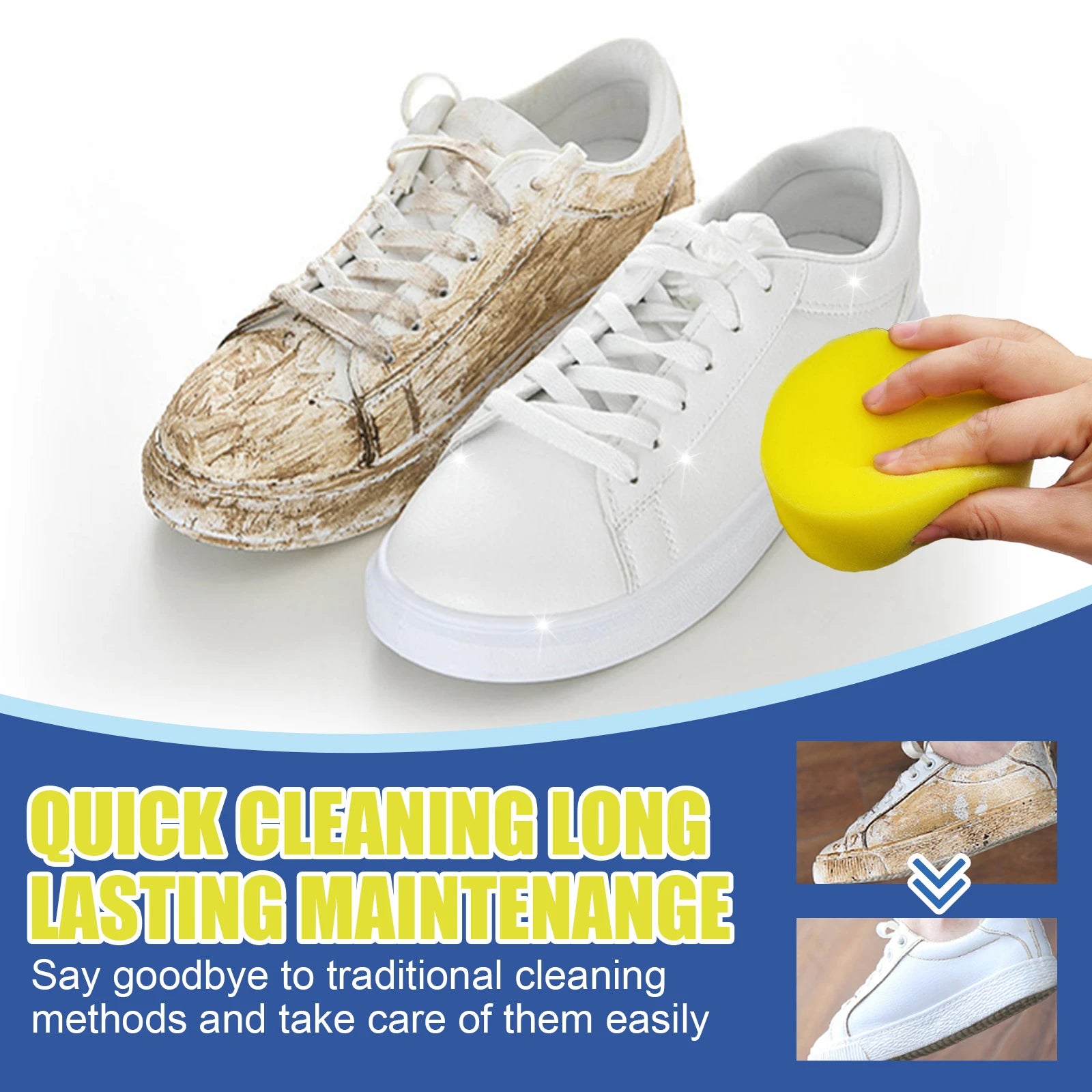 Jaysuing Shoes Cleaning Cream Waterless Restore White Remove Yellow Edge Anti-oxidation Multipurpose Cleaning Balm with Sponge