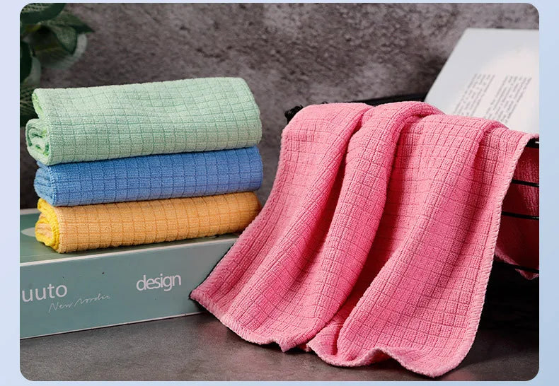 Household Kitchen Rag Absorbent Cleaning Cloth Easy To Clean Dish Towels