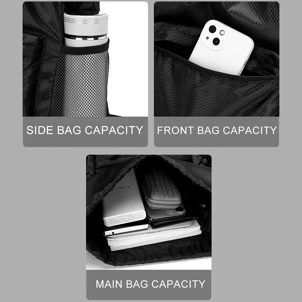 Lightweight Waterproof Drawstring Bag - Sports Cinch Sack for Gym, Basketball & Travel for Men & Women