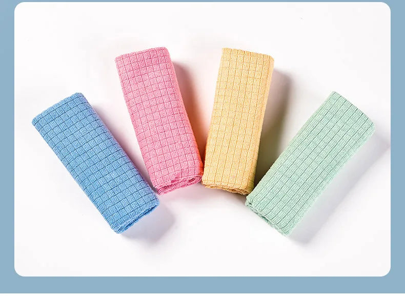 Household Kitchen Rag Absorbent Cleaning Cloth Easy To Clean Dish Towels