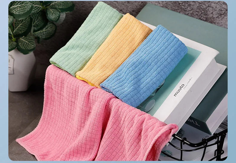 Household Kitchen Rag Absorbent Cleaning Cloth Easy To Clean Dish Towels