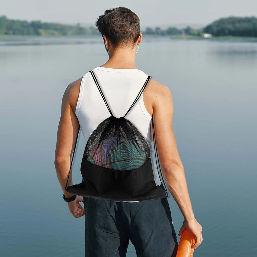 1Pcs Single Ball Bag, Balls Storage Bags, Drawstring Sling Backpack for Soccer Basketball Football Volleyball Rugby